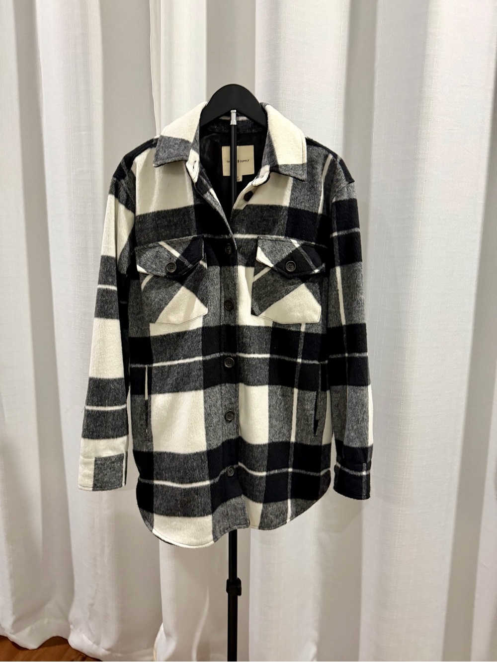 Thread & Supply Black and White Plaid Shacket Purchased At Nordstroms Sz Small